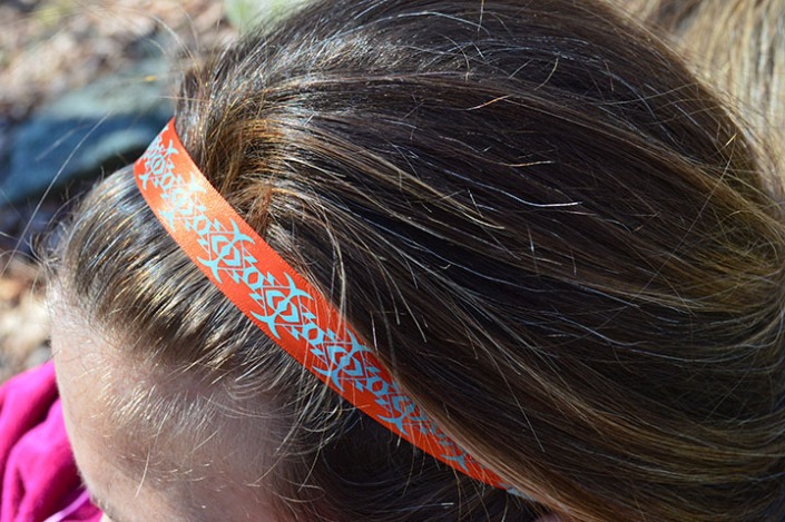 Orange & Turquoise non-slip headband